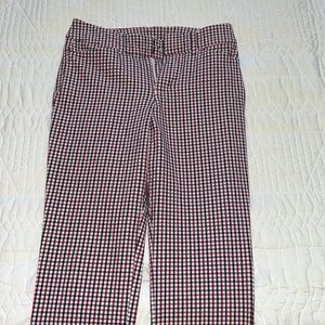 Checkered cropped fitted pants